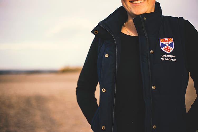 University logo on clothing